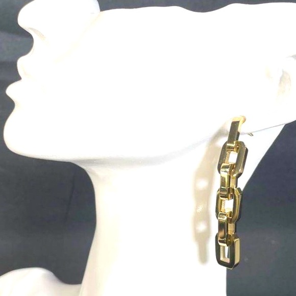 Eddie Borgo Gold Vermeil Supra chain link earrings with dust bag - Picture 5 of 7